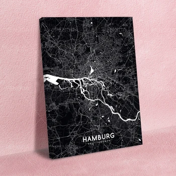 Hamburg City Circuit Diagram Domácí Dekor Obraz Plátno Tisk, Plakát, Moderní Umění Zdi Modulární Obraz Ložnice Pozadí Snímku