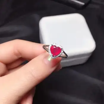Nový rubínový prsten 925 silver dámy prsten ve tvaru srdce luxusní elegantní krásu svatební dar