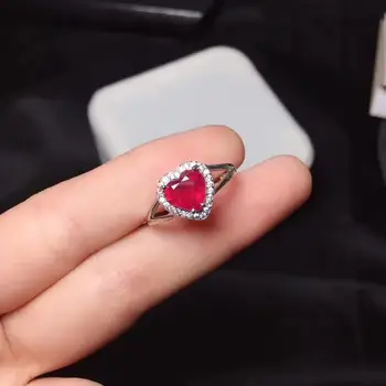 Nový rubínový prsten 925 silver dámy prsten ve tvaru srdce luxusní elegantní krásu svatební dar