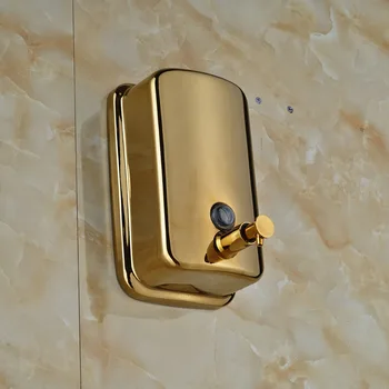 Zlata-deska 800ml Koupelna Kuchyň Tekuté Mýdlo Dávkovač Čerpadla na Stěnu z Nerezové Oceli Bambus Dávkovač Mýdla
