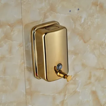 Zlata-deska 800ml Koupelna Kuchyň Tekuté Mýdlo Dávkovač Čerpadla na Stěnu z Nerezové Oceli Bambus Dávkovač Mýdla
