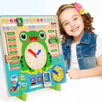 Montessori Počasí, kalendář, hodiny, Dřevěné Hračky, Kalendář, Hodiny, Čas, Poznání Předškolní Vzdělávací Učební Pomůcky, Hračky Pro Děti