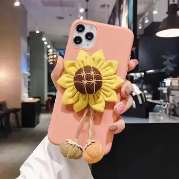 3D Roztomilý Květ Slunečnice Daisy Floral Soft Telefon Pouzdro Pro Samsung Galaxy Note 8 9 10 20 S20 ultra S10 S8 S9 Plus Dýně Kryt