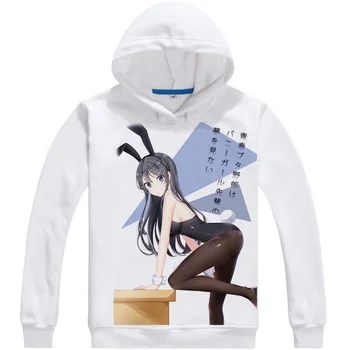 Aobuta Seishun Buta Yaro Pánské Mikiny Rascal Není Sen Bunny Girl Senpai Streetwear Mikina Anime Mikina Dlouhý s Kapucí