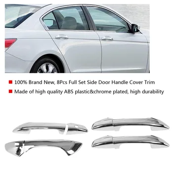 8ks Silver Chrome Auto Exteriér Příslušenství Boční Rukojeť Dveří Kryt Čalounění, Dekorace pro Honda Accord 2008 2009 2010 2011 2012