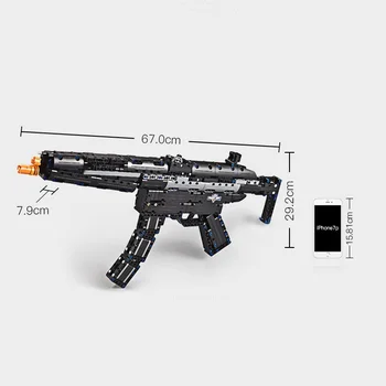 Hračka kulomet MP5 Samopal Stavební Bloky Hračky Zbraň Miniaturní Hračka Rifle Gun Model Budovy, Sady Minifigures Model kulomet