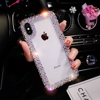 Luxusní Drahokamu Telefon Pouzdro Pro iPhone 6 6S 7 8 11 12 Mini 12 Pro X XR XS MAX případech akrylové Diamond Clear Crystal kryt coque