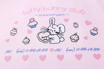 2018 Zimní Nové ženy, sladké Harajuku růžový králík tisku kreslený Bundy kawaii cute girl zip oblečení s kapucí růžový kabát