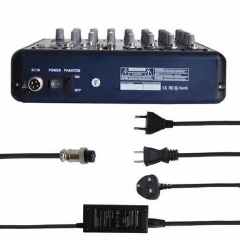 Freeboss SMR8 Bluetooth USB, Záznam 8 Kanálů (4 Mono + 2 Stereo), 16 DSP Církevní Školy Karaoke Párty USB DJ Mixer