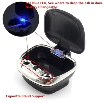 Auto Popelník Auto Zapalovač Cigaret Popelník Držák Bezdýmný USB Nabíjení Modrá LED Kontrolka Interiéru Vozu Assessoires
