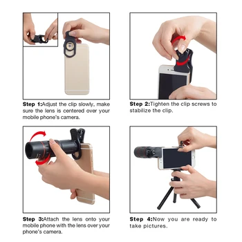 Nové 18 X Dalekohled Zoom Monokulární fotoaparát Mobilní Telefon Objektiv pro iPhone Samsung Smartphone s stativ Lov Sportovní