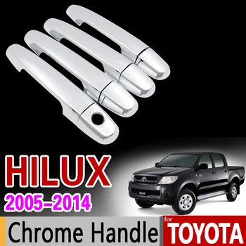 Chrome Klika Kryt Čalounění Sada pro Toyota Hilux SR5 AN10 AN20 AN30 2005 2006 2007 2008 2009 2010 2011 2012 2013 Příslušenství