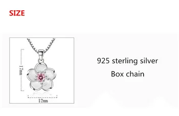 925 sterling silver módní cherry blossom dámy přívěsek náhrdelníky ženy krátký box řetěz šperky velkoobchodní pokles lodní dopravy
