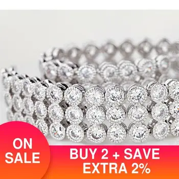 Valentýna Luxusní módní Skutečné Sterling Silver CZ AAA Zirkon náramky náramky pro ženy, šperky 2021 nové S1061