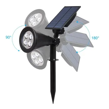T-SUNRISE LED Solární Reflektor 2-v-1 Vodotěsné Krajiny Světla, Nástěnná Světla Nastavitelný na Dvoře, Zahradě, Příjezdové cesty, Fialová Barva