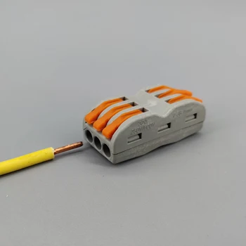 50ks 3 Pin Univerzální kompaktní drátěný kabelový konektor vodič svorkovnice s páčkou Splitter 32A