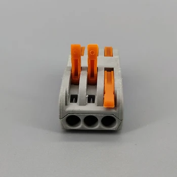 50ks 3 Pin Univerzální kompaktní drátěný kabelový konektor vodič svorkovnice s páčkou Splitter 32A