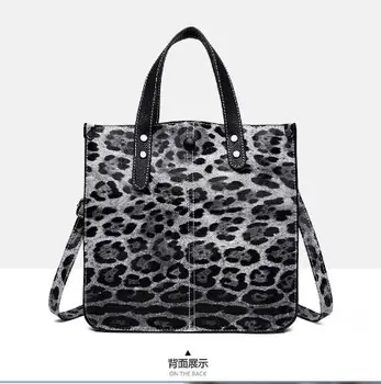 Doprava zdarma 2020 světlé kožené multi-layer nový leopard tisk matka a dcera taška dámy taška přes rameno kabelka
