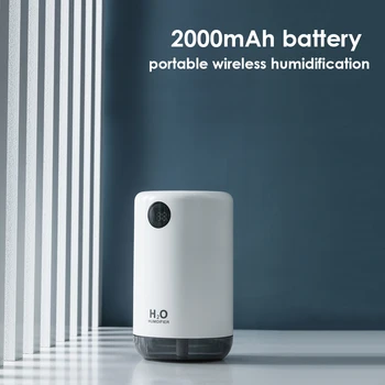 Nové H20 Difuzér 500ml 2000mAH Baterie mini Difuzér Ultrazvukový Mute Desktop Zvlhčovač vzduchu, LED Displej 3 Barvy