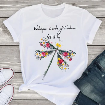 Ženy Grafický Krátký Rukáv Letní Akvarel Květina Elegantní Módní Tričko Tees Oblečení Topy Ženy T Košile Dámské Tričko