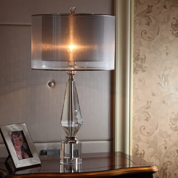 Nordic Luxusní Křišťálová Stolní Lampa Moderní Ložnice Noční Lampičky Domácí Výzdoba Paluby Světlo Kreativní Hotel, Pokoj Pro Hosty, Světla, Svítidla