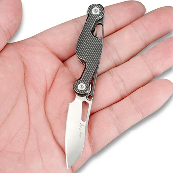 TWOSUN Nože MINI Micro M390 Blade Skládací Nůž Kapesní Nůž camping Nože venkovní přežití nástroj EDC TC4 Titanové TS126