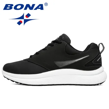 BONA 2020 Nové Designéry Populární Tenisky Muži Non-Slip Casual Muži Boty Chaussure Homme Zapatos De Hombre Obuv pro Volný čas Pohodlné