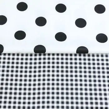 Delikátní 1/2 Metr X 160 CM Black&white Zkontrolovat/Polka Dot bavlněné Tkaniny Prošívání Oblečení, Domácí Textilní DIY A57