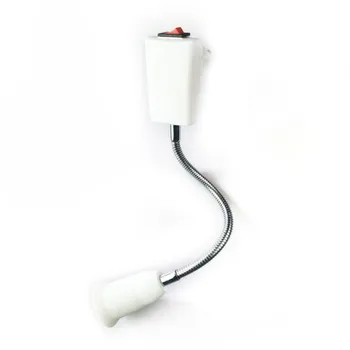 AC 100 - 240V E27 20CM Flexibilní Držák Lampy Světlo Svítilna Držák Žárovky Bílá Flexibilní Převodník, Spínač On/Off Adaptér EU Plug Socket