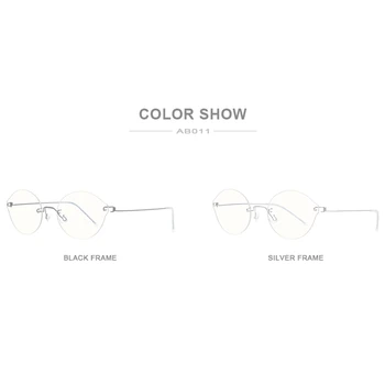 FONEX Titanové Slitiny Anti Blue Light Blokuje Brýle Muži 2020 Nové Ženy Vrtaných Retro Kulaté Brýle s Nylon Objektiv AB011