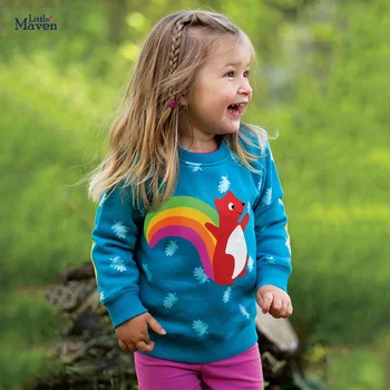Trochu maven Dívky Děti Mikiny Zvíře Veverka dětské Oblečení Nové Dětské Oblečení pro Dívky Malé Dívky, Oděvy