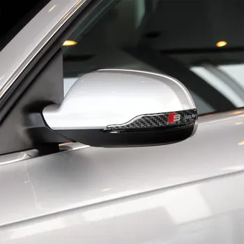 Carbon Fiber Auto Příslušenství, Vnitřní Zpětné Zrcátko Anti-Rub Lišta Krycí Lišta Samolepky Pro Audi A4L A3 Q3 Q5 2009-2018