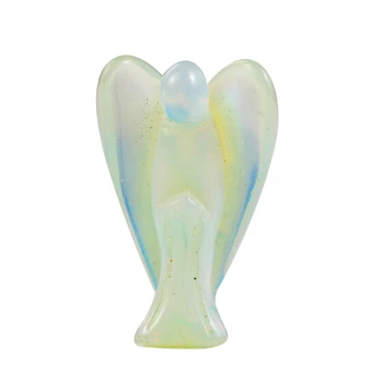 Přírodní Crystal Kámen Anděl Figurka Domova Guardian Léčení Reiki Energie, Drahokam Přívěsek Dárek, Svatební Dekorace Řemesla