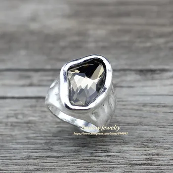 Anslow Originální Design Módní Šperky Vintage Nepravidelný Crystal Páry Láska Prsteny Pro Ženy Valentýnský Dárek LOW0042AR