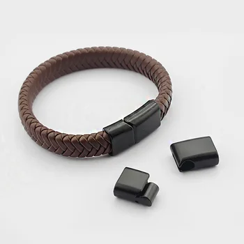 3ks Černé, Magnetická Spona Pro 12*6mm Koženým řemínkem DIY Náramek, Náhrdelník Šperky Materiál Příslušenství