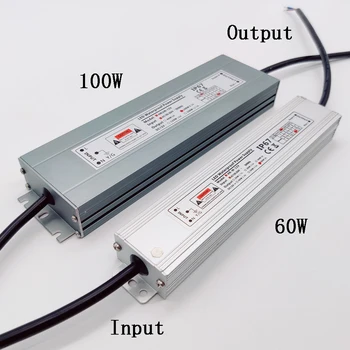 Osvětlení Transformátor AC100V-265V, aby DC12V 24V Vodotěsné Napájení 12W 20W 36W 60W 80W 100W LED Driver