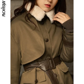 MISHOW 2020 Zimní Bundy Pro Ženy Solidní Módní Kabáty Pás Venkovní Módní Streetwear Kabáty Ženy Bundy MX20D8920