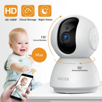 1080P Baby Monitor S Wi-fi Bezdrátová Kamera Noční Vidění Dohled Bezpečnostní CCTV IP Video Cam Pro Děti Chůvu A Pet Cam