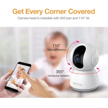 1080P Baby Monitor S Wi-fi Bezdrátová Kamera Noční Vidění Dohled Bezpečnostní CCTV IP Video Cam Pro Děti Chůvu A Pet Cam