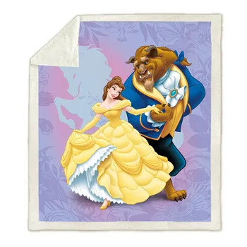 Disney Princess Kráska a Zvíře Plyšové Deky Deka, přehoz na Pohovku Pokrýt Jeden Twin Ložní prádlo Dítě, Dívky, Děti, Dárek