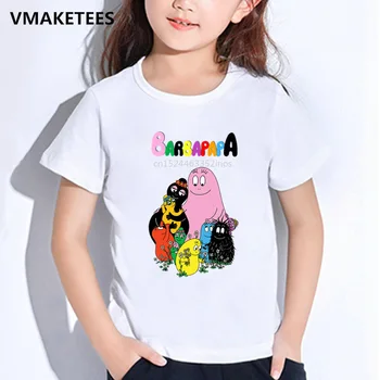 Děti Letní Krátký Rukáv Dívky A Chlapci T košile Karikatura Barbapapa Print dětské T-shirt Ležérní Vtipné Dětské Oblečení