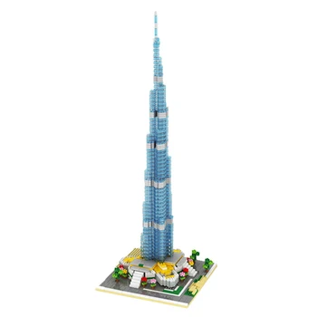 YZ 053 Světa Slavného Hotelu Burj Khalifa Tower 3D Model Mini Diamond Budově Malé Bloky, Cihly Hračky pro Děti bez Krabice