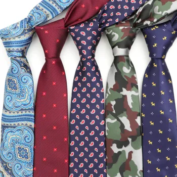 Nové Žakárové Tkané Krku Kravatu Pro Muže, Svatební Podnikání Klasické Kravaty Módní Polyester Slim Pánská Kravata Kamufláž