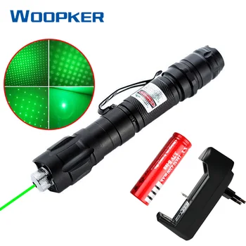 Vysoký Výkon Zelené Lasery Pohled Laserové Pero 1000m 5 mw 532 nm Nastavitelný Focus Lazer Ukazovátko s Baterií