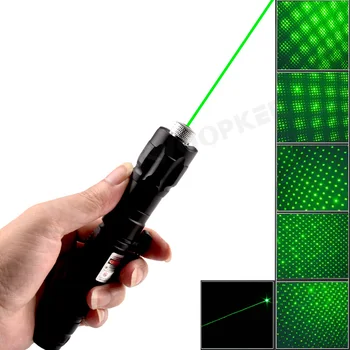 Vysoký Výkon Zelené Lasery Pohled Laserové Pero 1000m 5 mw 532 nm Nastavitelný Focus Lazer Ukazovátko s Baterií
