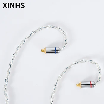 8 Jádro Stříbrný Pozlacený 2.5/3.5 mm/4,4 mm Vyvážené Kabelu MMCX 0.78 mm 2 Pin Konektor hi-fi Sluchátka Upgrade Kabel Pro TRN QDC TFZ