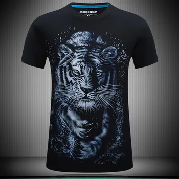 Módní Trend Muži ' s T-shirt 3D Tygr Grafické Tištěné Letní Topy Ležérní Streetwear Tričko Streetwear Oblečení Plus Velikost Tričko