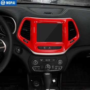 MOPAI ABS Interiéru Vozu Navigace GPS Panel Palubní desky Dekorační Rám Kryt Samolepky Pro Jeep Cherokee Car Styling