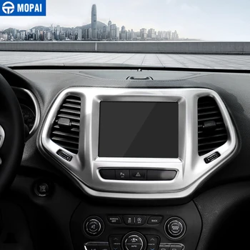 MOPAI ABS Interiéru Vozu Navigace GPS Panel Palubní desky Dekorační Rám Kryt Samolepky Pro Jeep Cherokee Car Styling