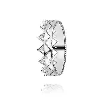 2020 Nové 925 Sterling Silver Princess Tiara Crown Srdce Pan Prsteny Pro Ženy Zásnubní Šperky Výročí